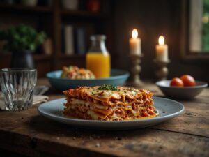 Lasanha Lowcarb de Cenoura com Molho de Cogumelos Selvagens