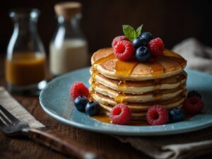 Panqueca fit com whey e frutas vermelhas: explosão de sabores