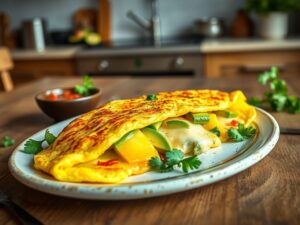 Omelete Cetogênica de Queijo e Abacate