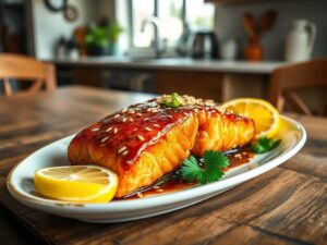 Salmão Teriyaki com Gergelim e Toque de Limão