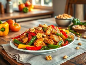 Frango Xadrez Low Carb com Amendoim