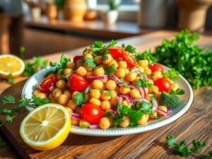Salada de Grão-de-Bico com Limão e Salsa