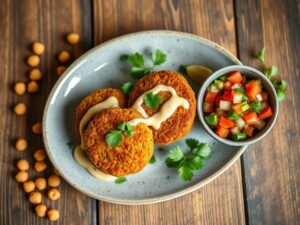 Falafel Assado com Tahine e Salsa Fresca