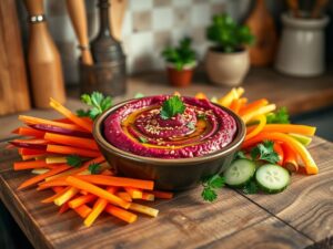 Hummus de Beterraba Colorido e Nutritivo